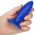 Admiral Blue Liquid Silicone Vibrating Torpedo with Suction Cup Base and 10 Functions