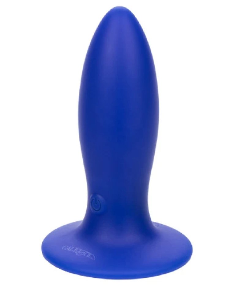 Admiral Blue Liquid Silicone Vibrating Torpedo with Suction Cup Base and 10 Functions