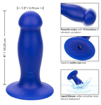 Admiral Liquid Silicone First Mate Blue Firm and Flexible Vibrating Probe with Suction Cup Base > Anal Range > Anal Probes
