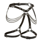 Euphoria Collection Plus Size Multi Chain Black Thigh Harness with Adjustable Straps