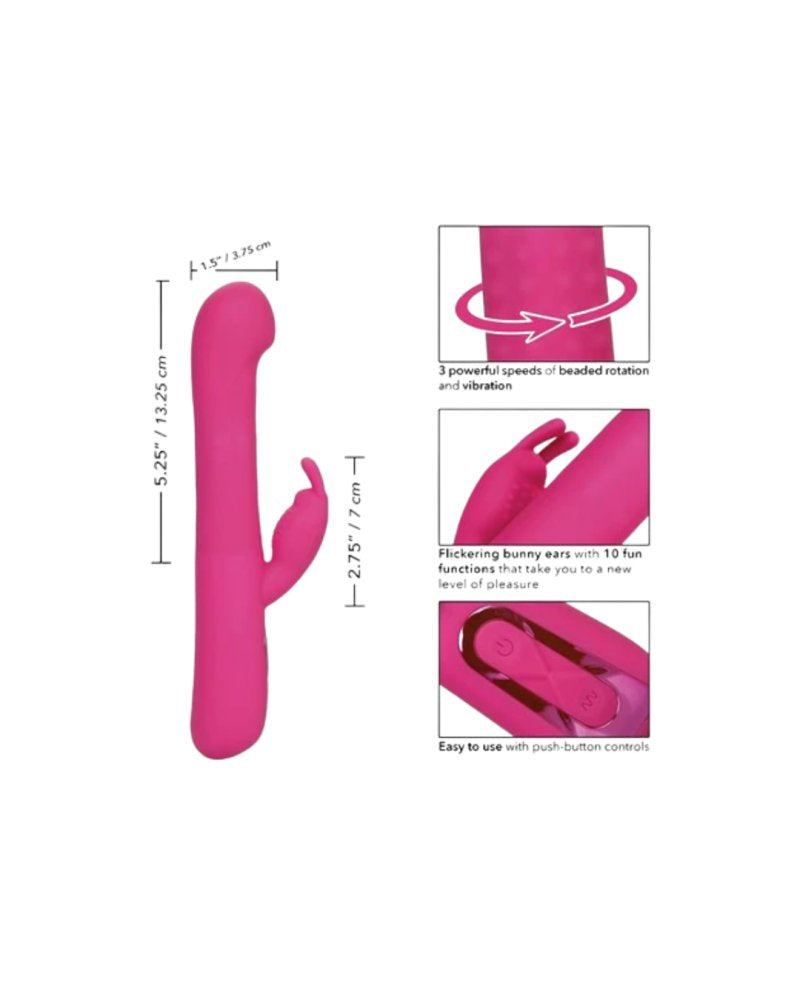 Jack Rabbit Elite Beaded G Rabbit Vibrator in Pink with Dual Stimulation and Rotating Action