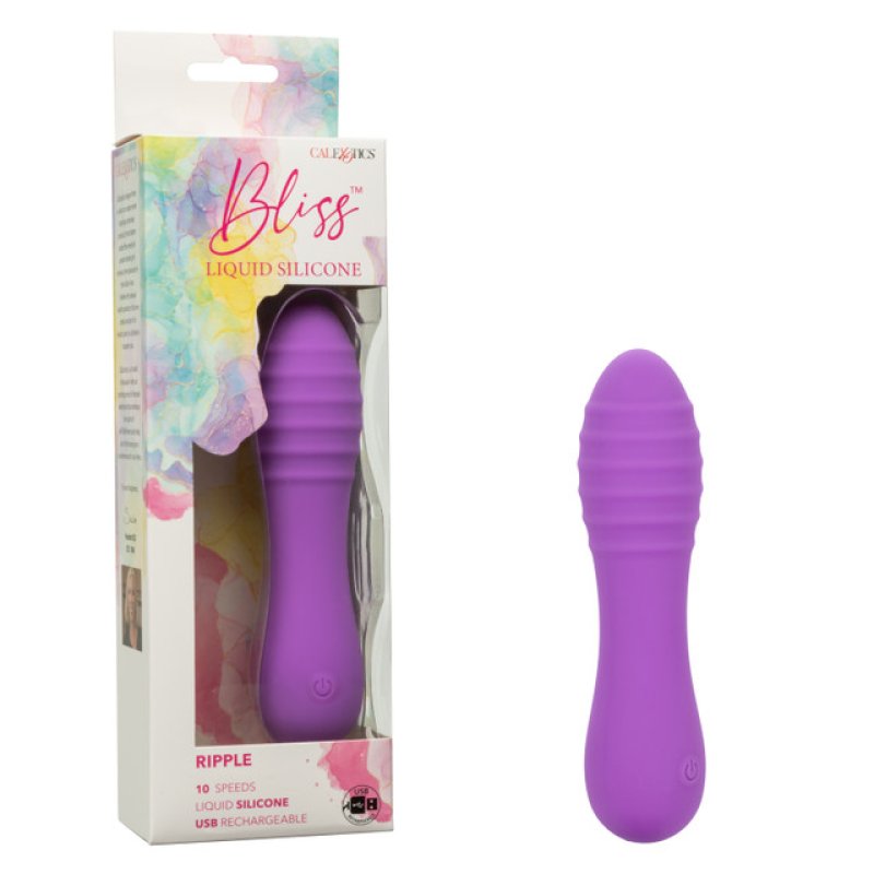 Bliss Liquid Silicone Ripple Massager Purple 10 Speeds Waterproof > Vibrators > Mini Vibrators