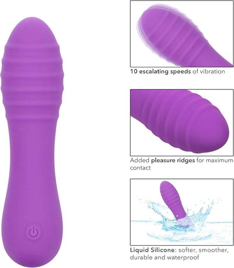 Bliss Liquid Silicone Ripple Massager Purple 10 Speeds Waterproof > Vibrators > Mini Vibrators