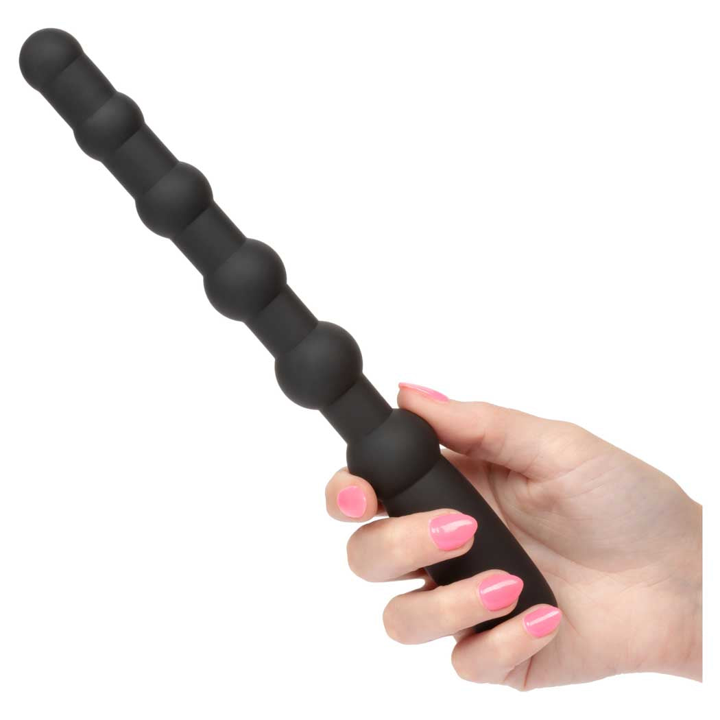 X-10 Beads Black Silicone Flexible Vibrating Probe with 10 Functions and Charging Secondary image
