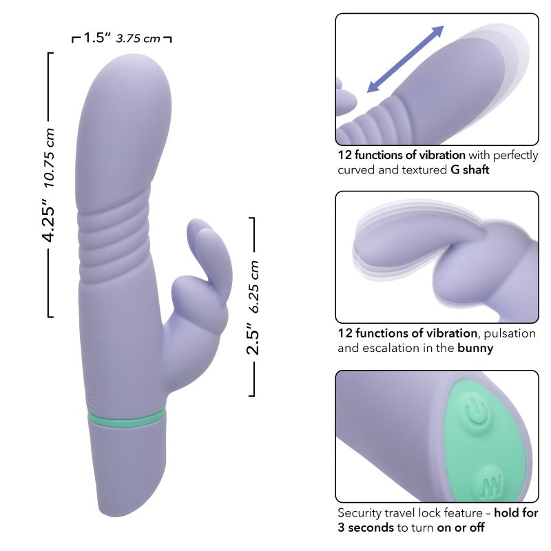 Love Bunny Thrusting Bunny Purple 7.5 Inch Dual Stimulator Vibrator > Vibrators > Ladies > Rabbit