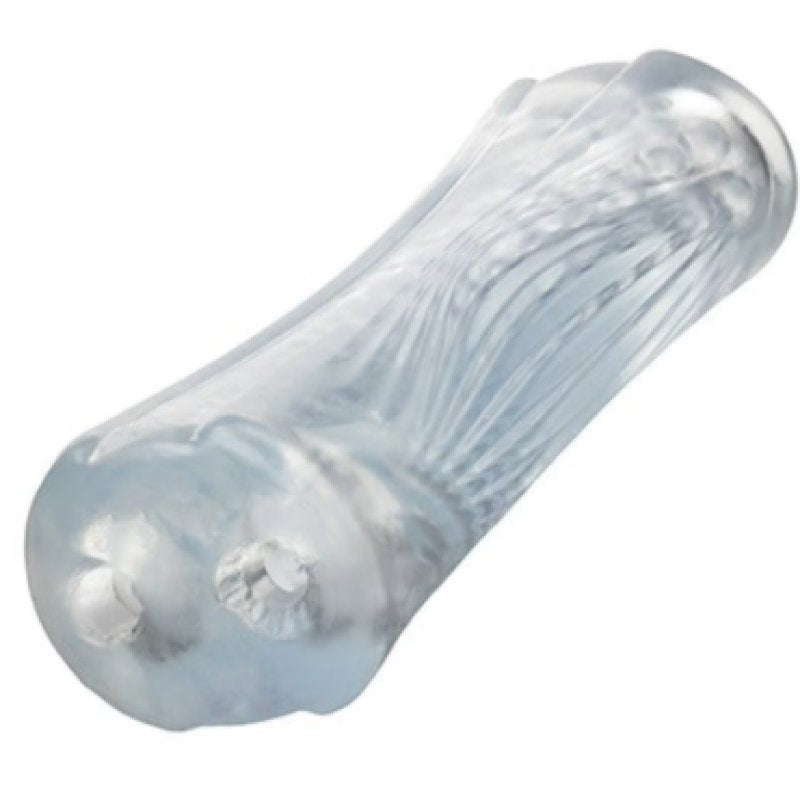 Cyclone Dual Ribbed Stroker XL Transparent Easy Grip Multi-Chambered Stroker