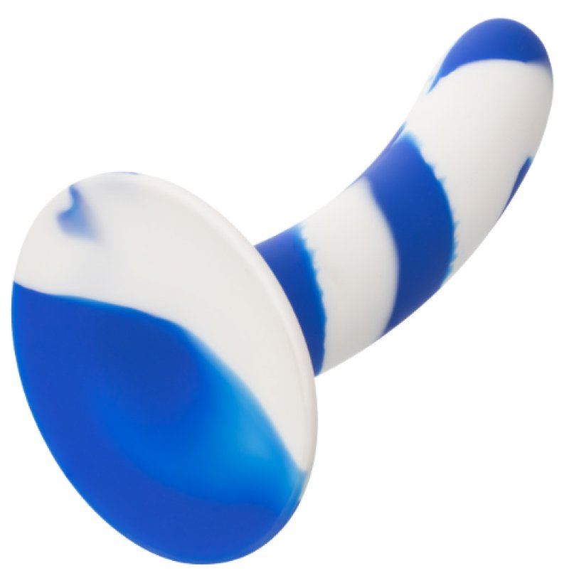 Admiral Swirl Probe Blue and White Premium Silicone 6 Inch Curved Design with Suction Cup Base > Dildos > Neutral Dildos