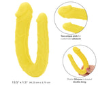 Boundless AC/DC Dong Yellow 13.5 Inch Silicone Double Dong with Satin Finish > Dildos > Double Dildos