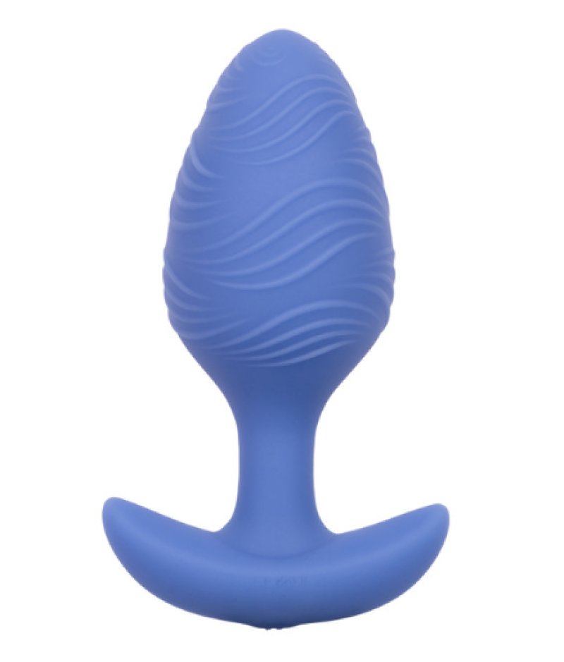 Cheeky™ Vibrating Glow-In-The-Dark Large Blue Silicone Butt Plug with 10 Speeds and Battery