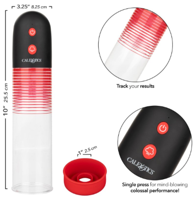 Optimum Series Big Man’s EZ Pump with Clear Cylinder and Red Silicone Base