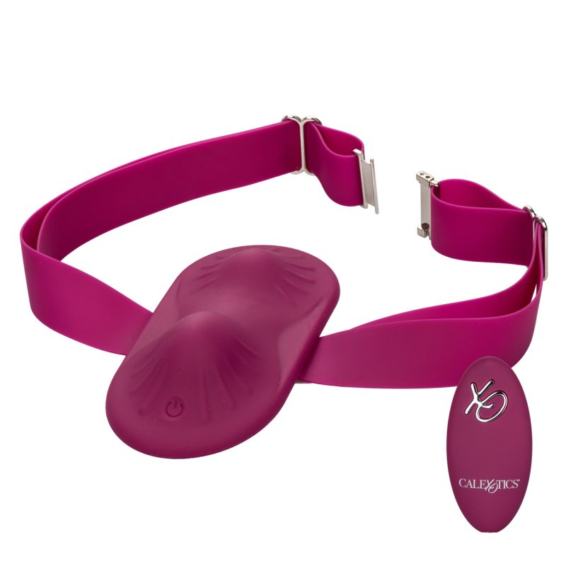 Dual Rider Remote Control Grinder (Plum) – Waterproof Silicone Massager with Adjustable Thigh Strap and 12 Vibration Functions
