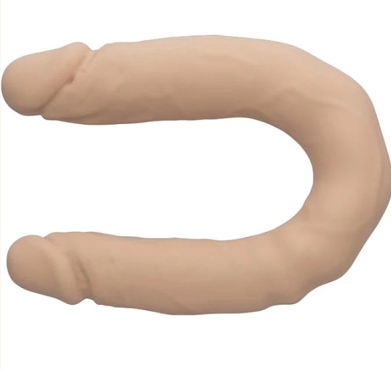 Silicone Studs Bend and Hold Dual Dong (Ivory) – 16 Inch Silicone Dong > Dildos > Double Dildos