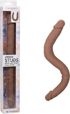 Silicone Studs Bend and Hold Dual Dong (Brown) – Premium Silicone 16 Inch Dong > Dildos > Double Dildos
