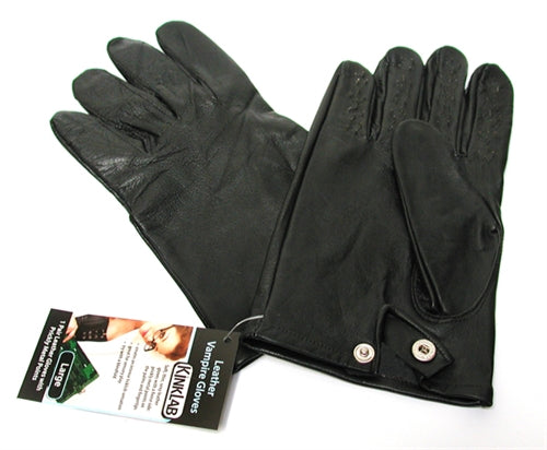 KinkLab Vampire Gloves Large (Black) – Spiked Leather Gloves Secondary image