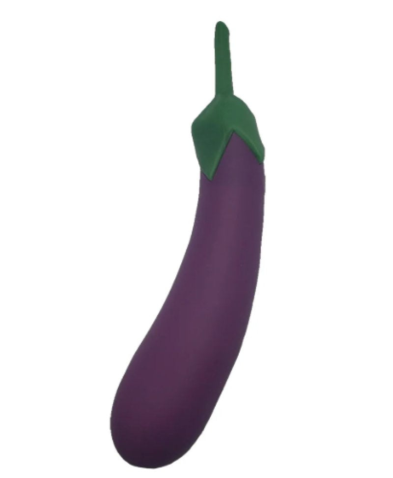 Eggplant XL Emojibator Silicone Vibrator 7.9 Inch Purple