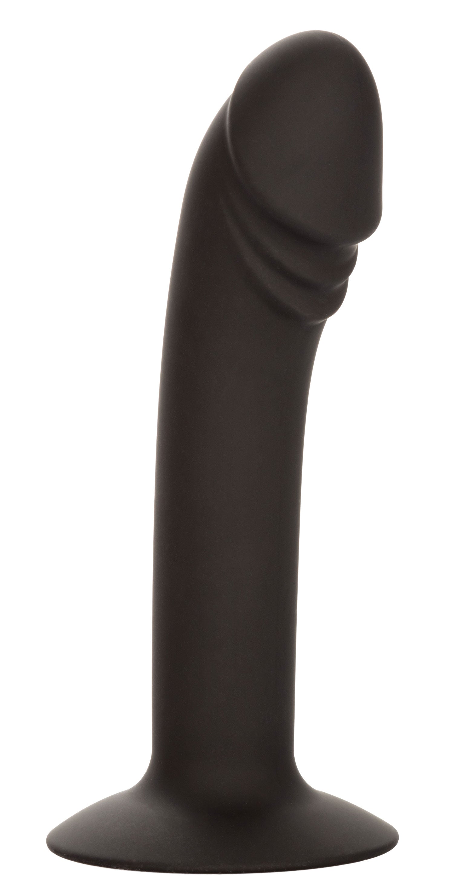 CalExotics Silicone Curved Anal Stud Black Smooth Silicone with Suction Cup Base 5 Inch > Anal Range > Butt Plugs
