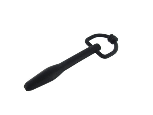 The Hallows Cum-Thru D-Ring Penis Plug – Flexible Silicone Urethral Plug Black > Sex Toys For Men > Sounding Rods