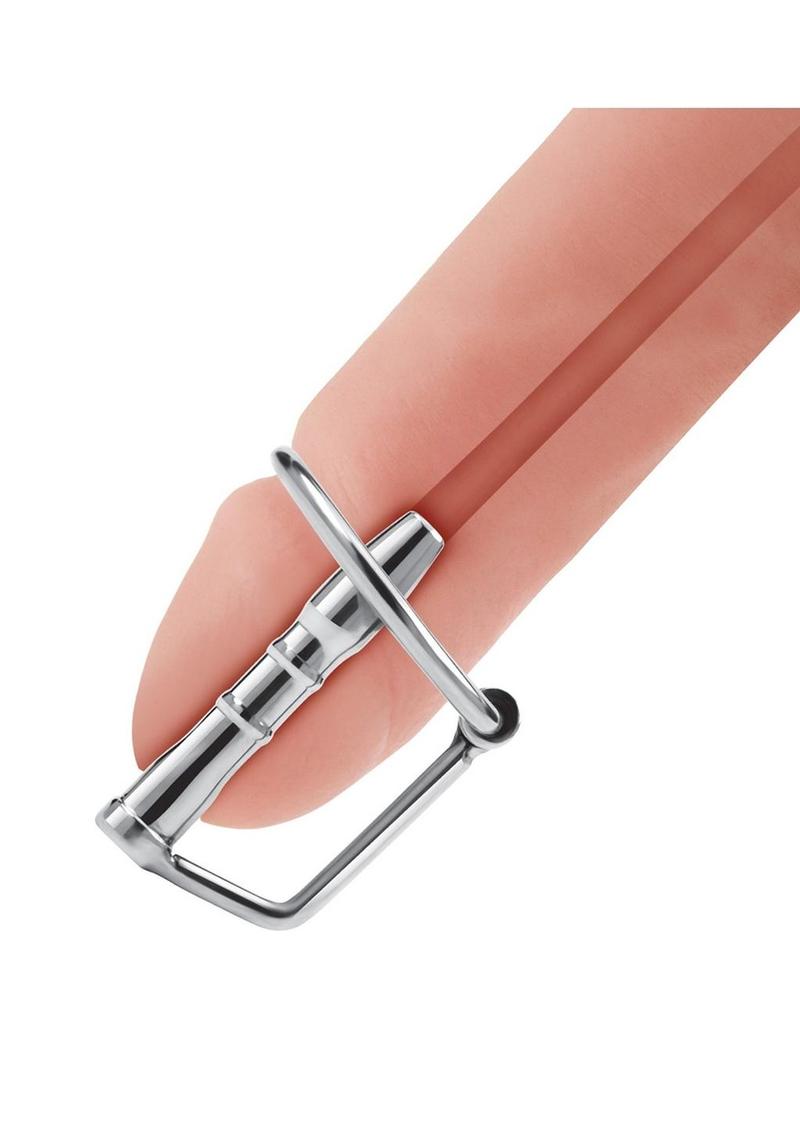 Blue Line Stainless Steel Sperm Stopper with Glans Ring 1 3/4 Inch Insertable Length > Sex Toys For Men > Sounding Rods