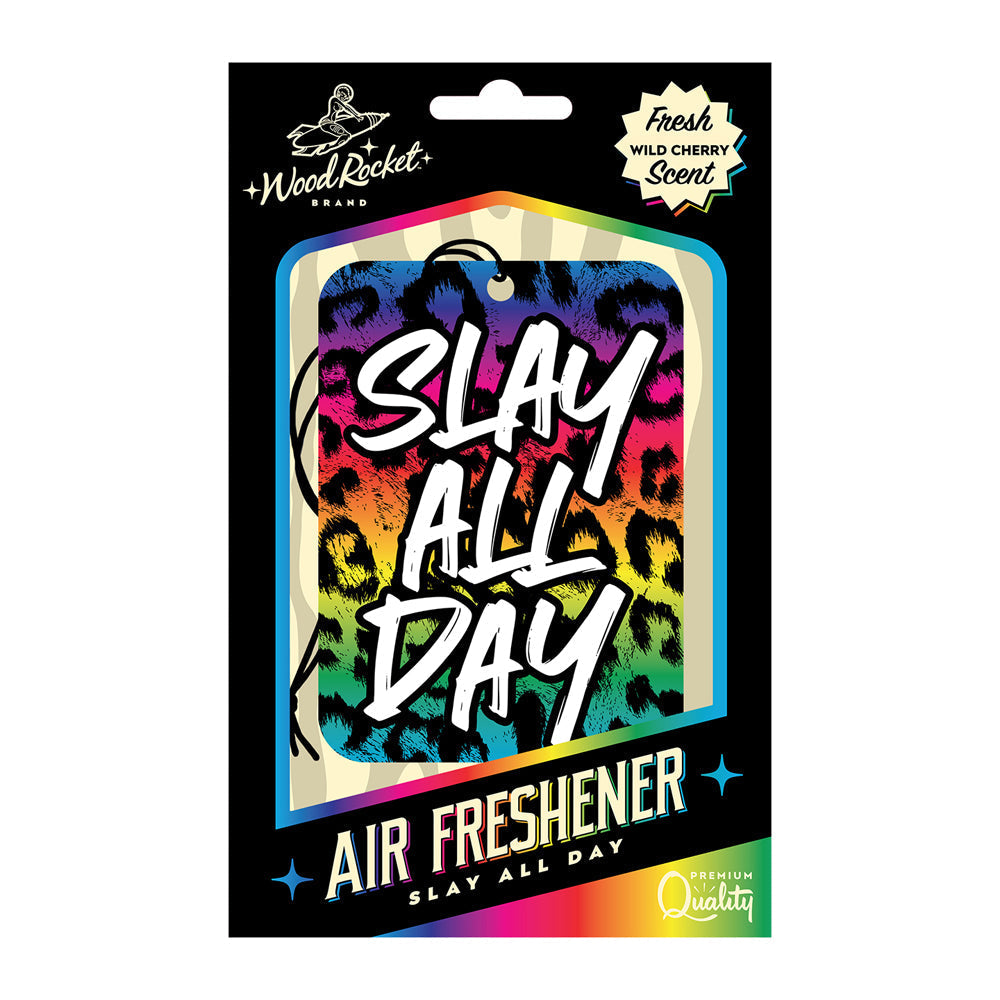 Slay All Day Leopard Print Wild Cherry Scent Air Freshener – High-Quality Cardboard Air Freshener > Novelties > Gag Gifts