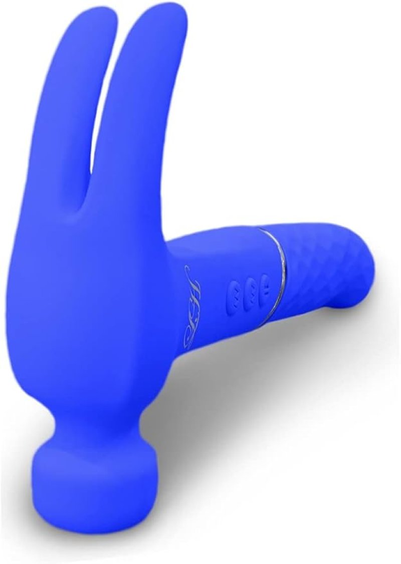 Love Hamma Angle Tip Vibrator Blue with 10 Thrusting Speeds and Dual Stimulation Main image