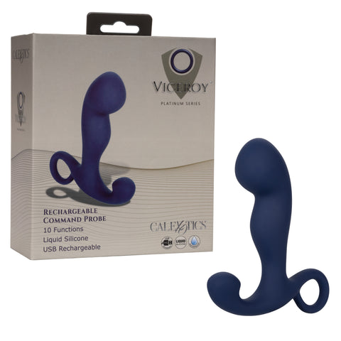 Viceroy Command Probe Blue Liquid Silicone with 10 Vibration Functions > Anal Range > Prostate Plugs