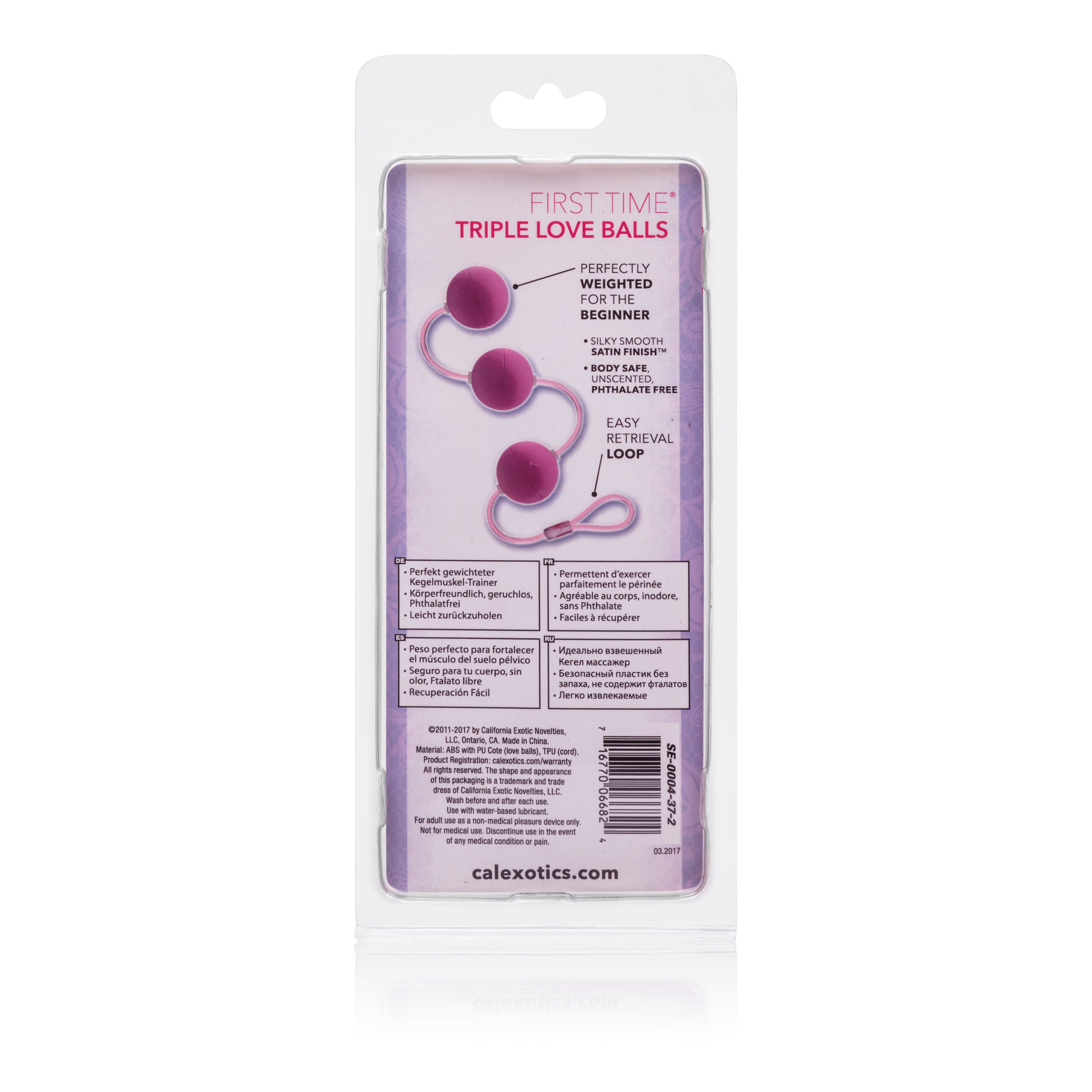 First Time Love Balls Triple Lover Pink Kegel Balls Set 1.25 Inch Each with Retrieval Loop > Sex Toys For Ladies > Kegel Exercise