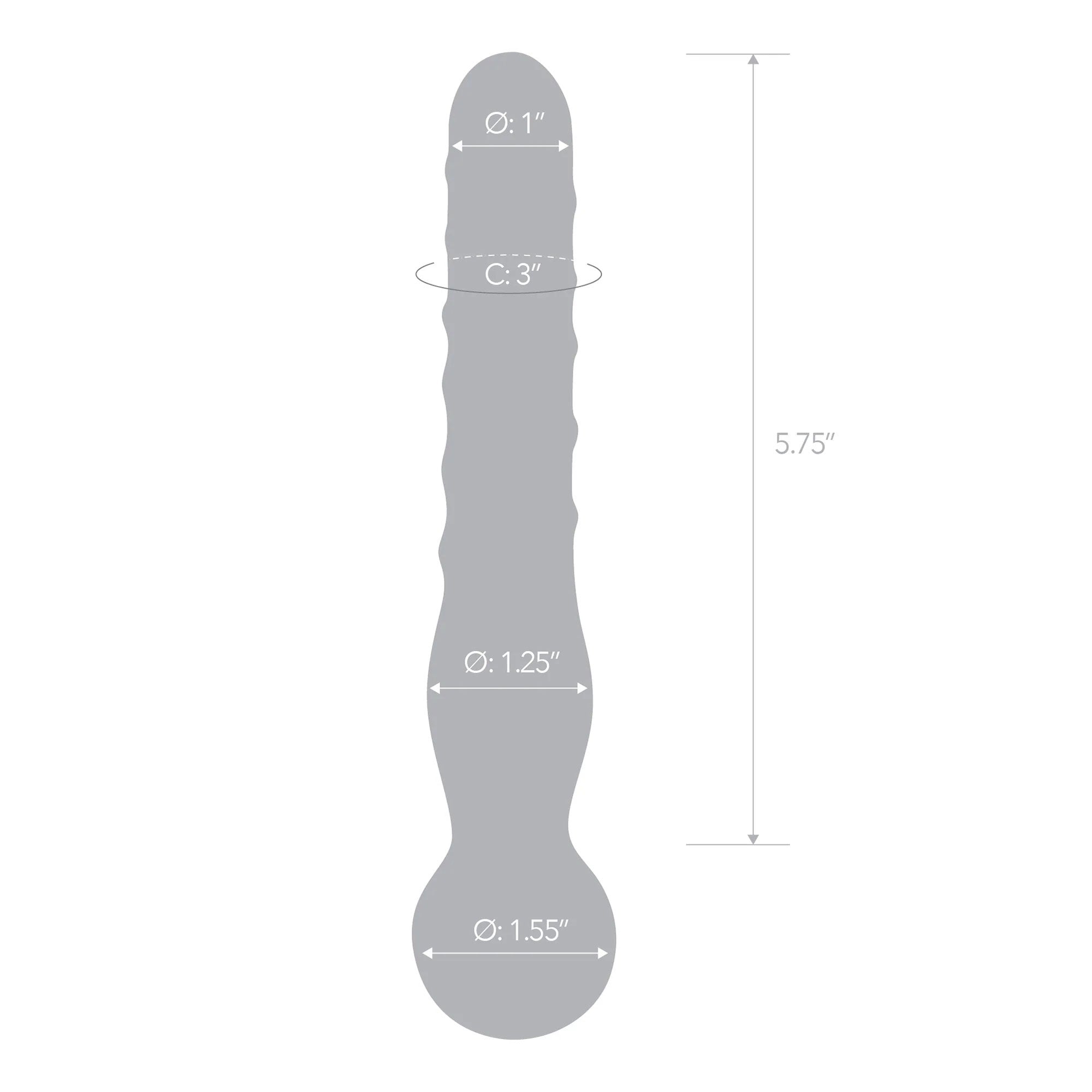 Glas 8 Inch Joystick Clear Glass Dildo Spiral and Bulbous Ends Hypoallergenic Sex Toy Clear > Glass > Dildos