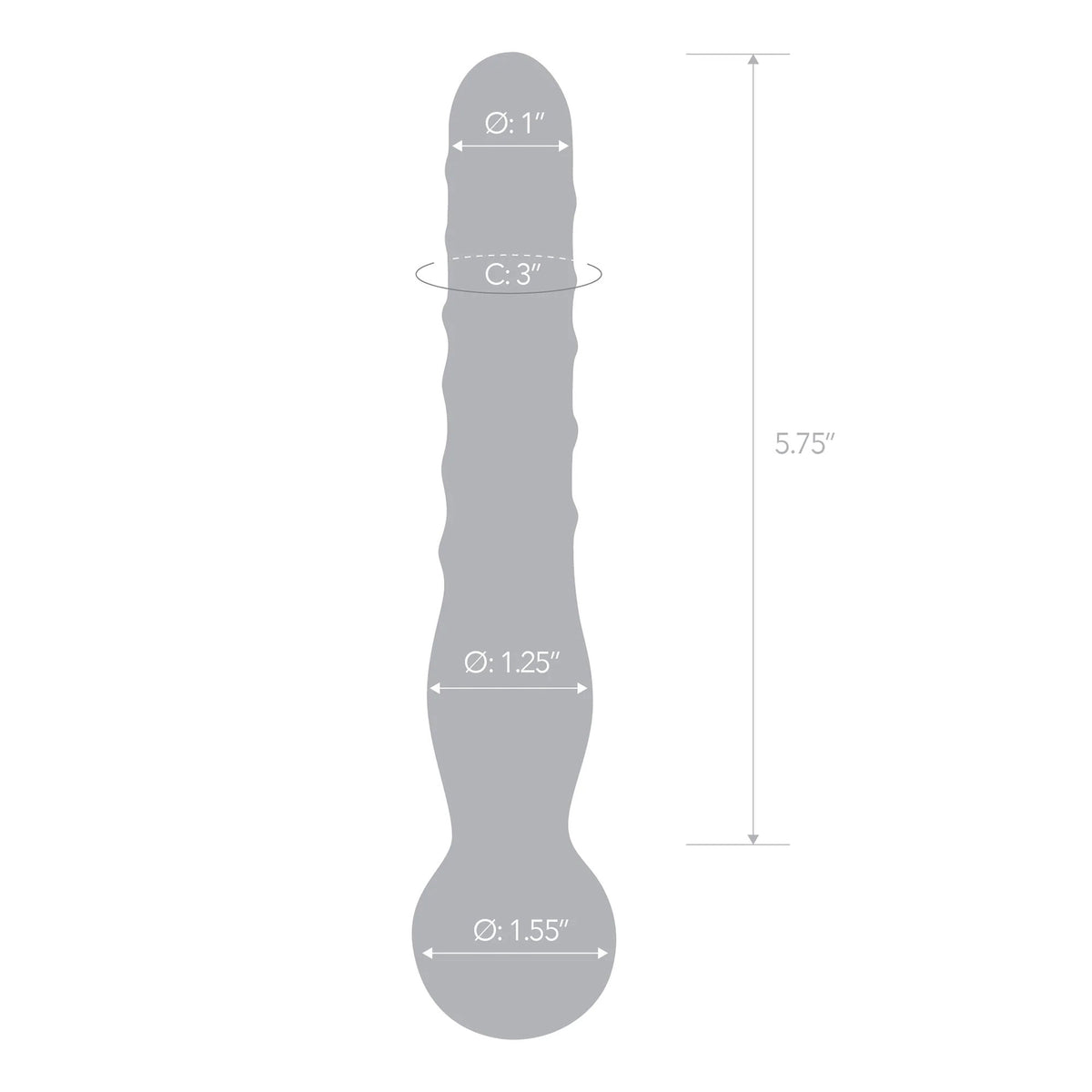 Glas 8 Inch Joystick Clear Glass Dildo Spiral and Bulbous Ends Hypoallergenic Sex Toy Clear > Glass > Dildos