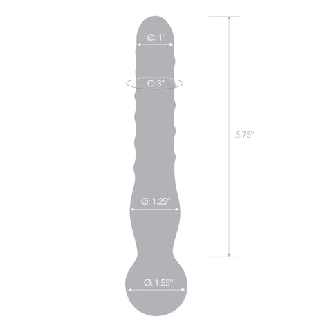 Glas 8 Inch Joystick Clear Glass Dildo Spiral and Bulbous Ends Hypoallergenic Sex Toy Clear > Glass > Dildos
