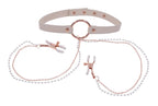Sex & Mischief Peaches n CreaMe Collar with Nipple Clamps 35-44.5 cm > Sex Toys > Nipple Clips