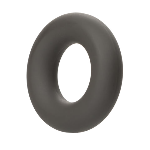 Alpha Liquid Silicone Prolong Set of 2 Stretchy Comfortable Rings in Black, Small 0.75” and Large 1” Diameter COCK RING Set