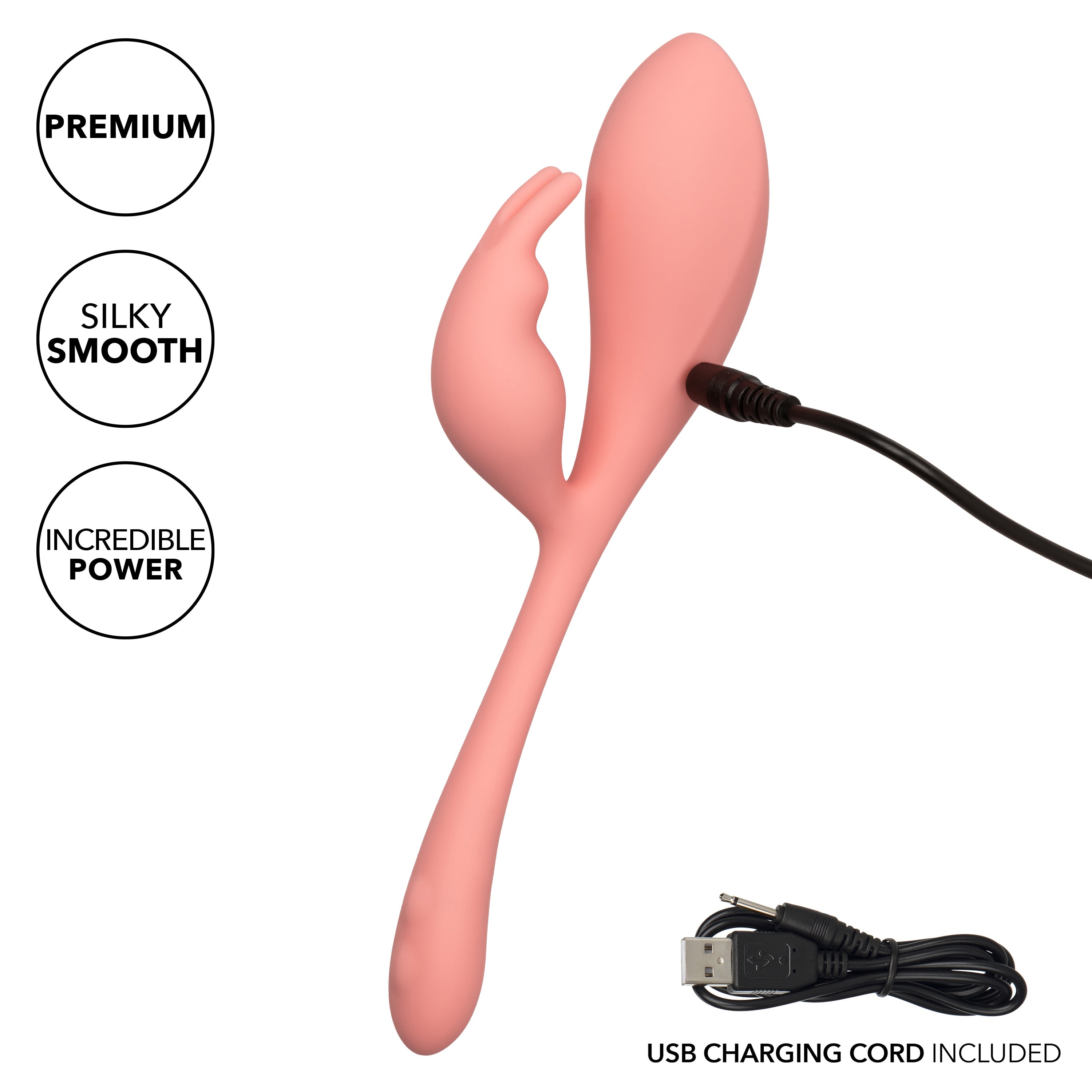 Elle Liquid Silicone Bunny 7.25 Inch Pink Flexible Vibrator | Dual Motor > Sex Toys For Ladies > Clitoral Vibrators and Stimulators
