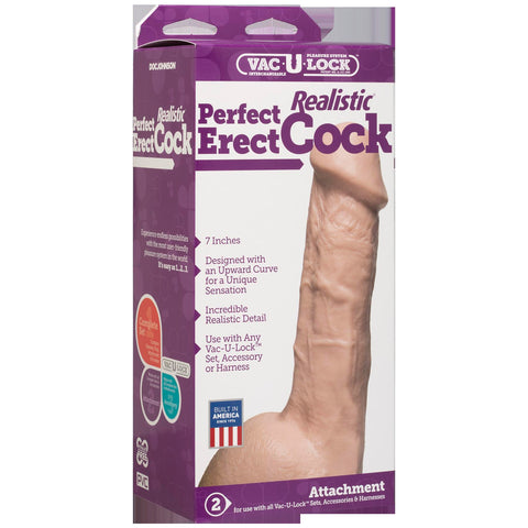 VacUlock 7 Inch Perfect Erect Cock Attachment (Flesh Pink) – Realistic Penis Attachment > Dildos > Realistic Dildos