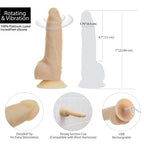 Naked Addiction 7 Rotating & Vibrating Dildo with Remote Control - Flesh