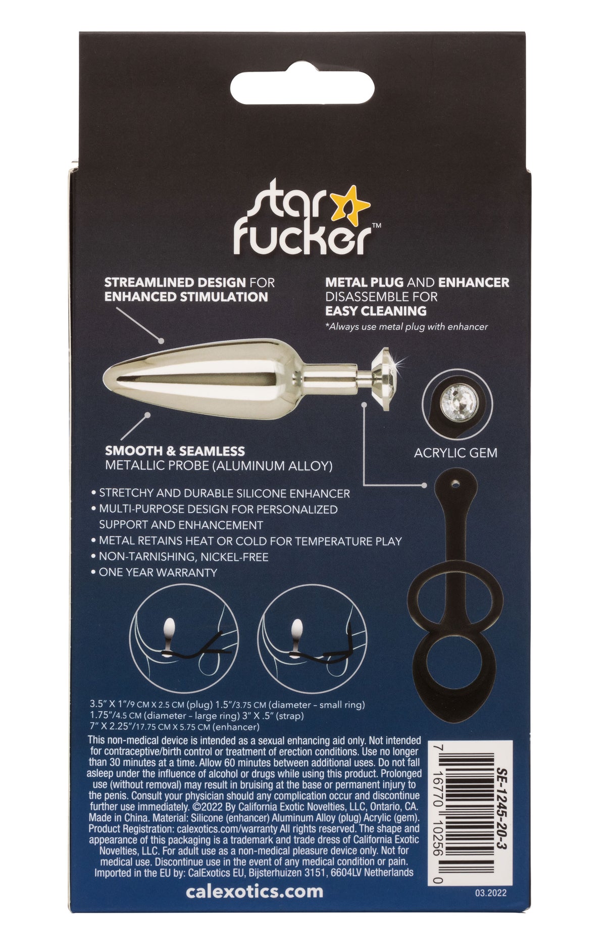 Star Fucker Anal Plug And Adjustable Silicone Cock Ring > Anal Range > Prostate Plugs
