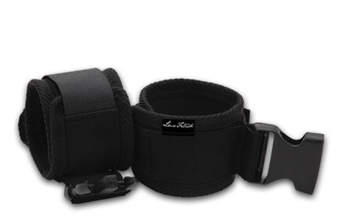Lux Fetish G Spot Pal Black Adjustable Ankle Cuffs with Satin Blindfold > Bondage Gear > Restraints