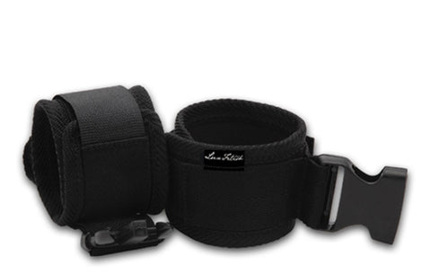 Lux Fetish G Spot Pal Black Adjustable Ankle Cuffs with Satin Blindfold Black > Bondage Gear > Restraints