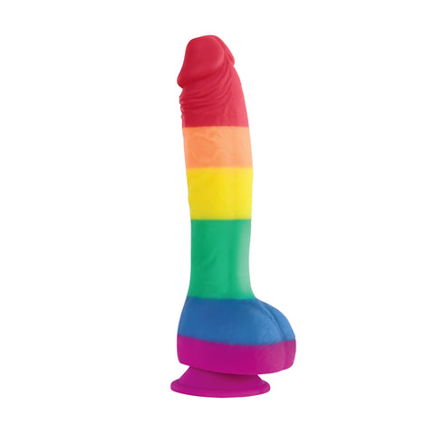 Colours Pride Edition 8 Inch Realistic Silicone Dildo With Balls – Silicone Dildo Multi > Dildos > Neutral Dildos