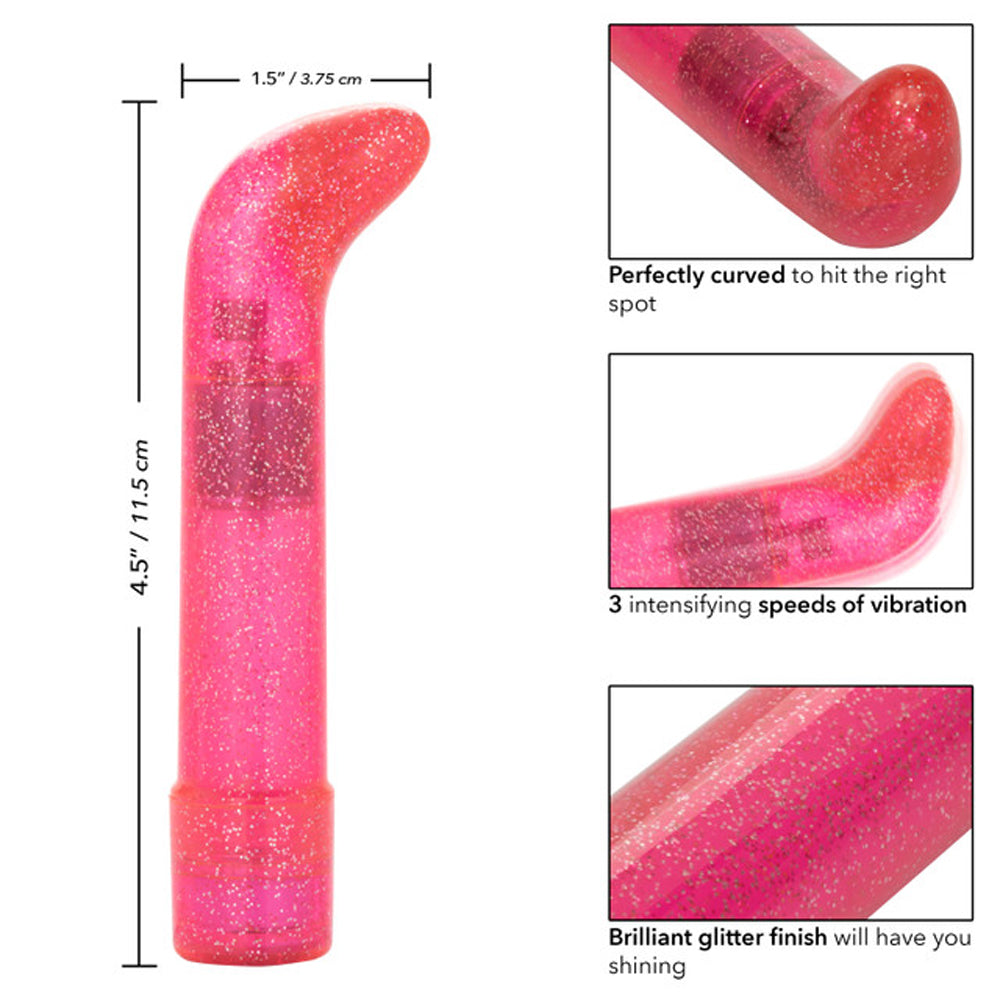 Sparkle Mini G-Vibe Pink Mini G Massager With 3 Speeds Waterproof 4.5 Inch Vibrators - G Spot