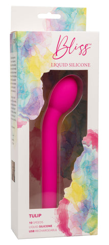Bliss Liquid Silicone Tulip Vibrator in Pink with 10 Speeds and Rechargeable > Sex Toys For Ladies > Rose Stimulators