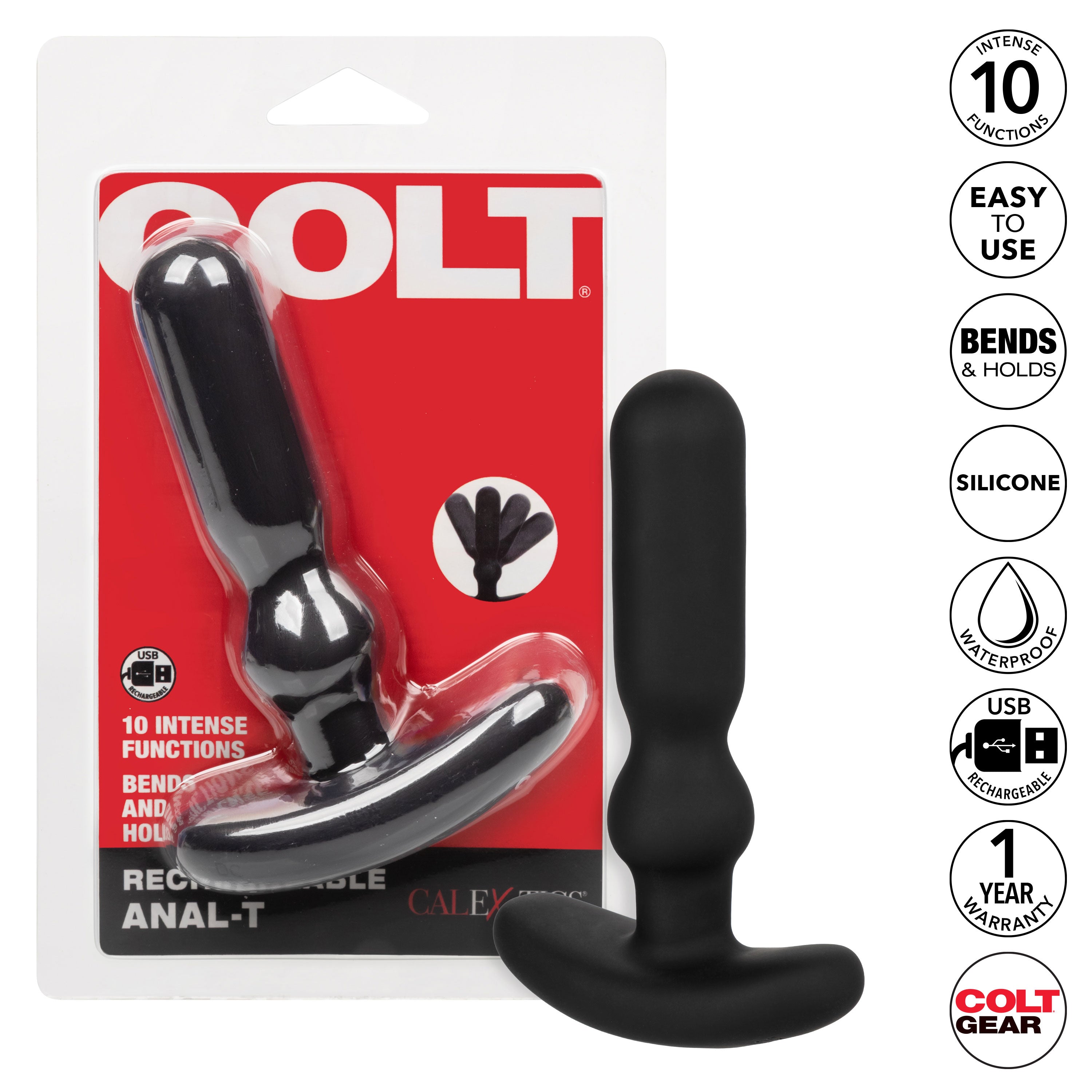 Colt Anal-T Black Flexible Vibrating Probe with 10 Intense Functions > Anal Range > Vibrating Butt Plugs