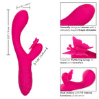 Butterfly Kiss Flutter Vibrator in Pink with 10 Vibration Functions and Dual Motors > Vibrators > Ladies > Rabbit