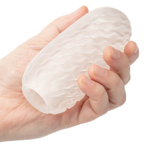 Boundless Reversible Nubby Stroker 4.5 Inch Dual-Texture Clear Compact Male Masturbator Strokers - Manual