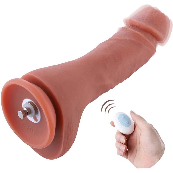 HiSmith - 8.6in Silicone Double Layered Vibrating Dildo with Remote Sex Machine Attachments