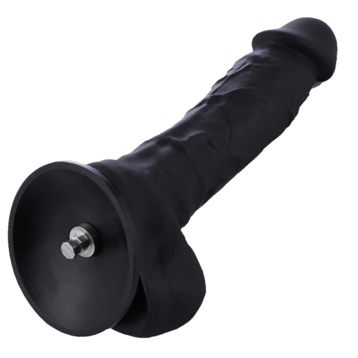 HiSmith - 8.7" Silicone Flexible Black Dildo (KlicLok) Sex Machine Attachments