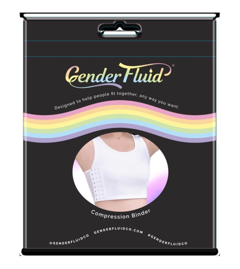 Gender Fluid White Chest Compression Binder XL Size 34-37 Inches