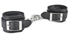 Lux Fetish Unisex Black Leatherette Cuffs with Lock, Chain, and Satin Blindfold > Bondage Gear > Restraints