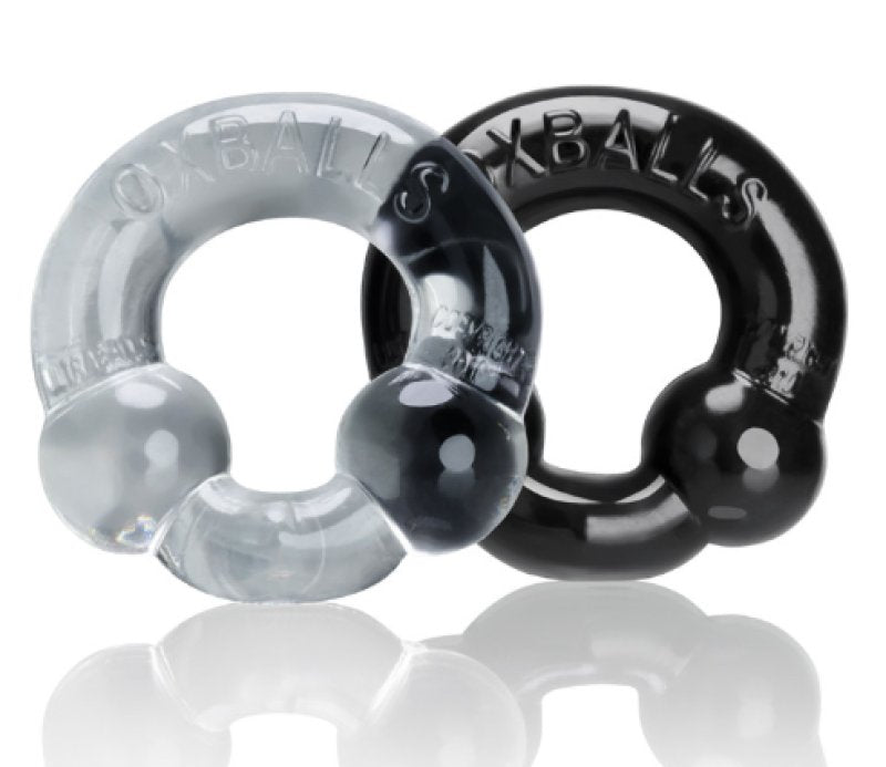 Ultraballs 2 Pack Cockring Black and Clear > Cock Ring > Sets