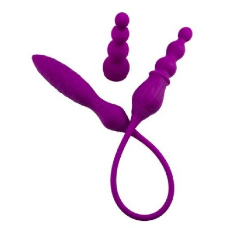 Adrien Lastic 2X + LRS (Purple) – Waterproof Double Ended Dildo with Remote Control and Vibration Modes > Dildos > Double Dildos