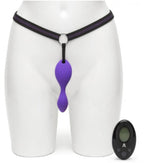Adrien Lastic Mr. Hook Purple Strap-On Hands-Free Double Action Stimulator with Remote Control and Adjustable Waistband
